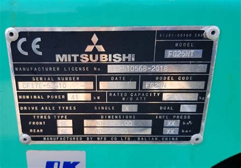 Manufacturer Mitsubishi. . Mitsubishi fg25n oil capacity